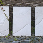 ‘tryptych’ sculpture carved in hoptonwood stone