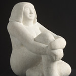 ‘seated woman’ stone carving in ancaster limestone
